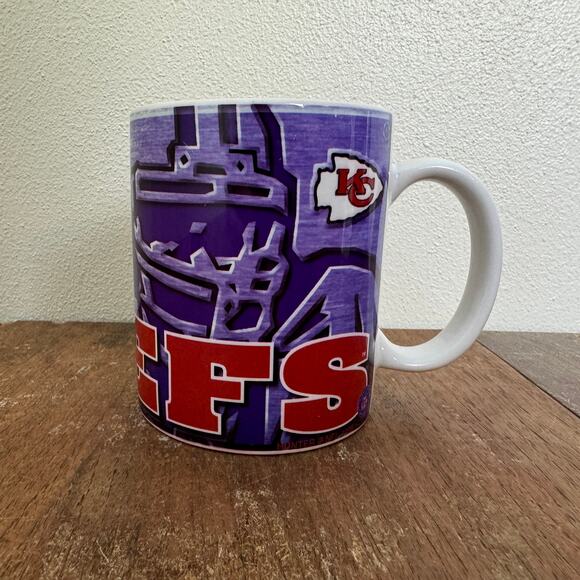 Kansas City‎ Chiefs NFL Vintage 1990s Ceramic Coffee Cup mug Standard Size - Picture 3 of 6